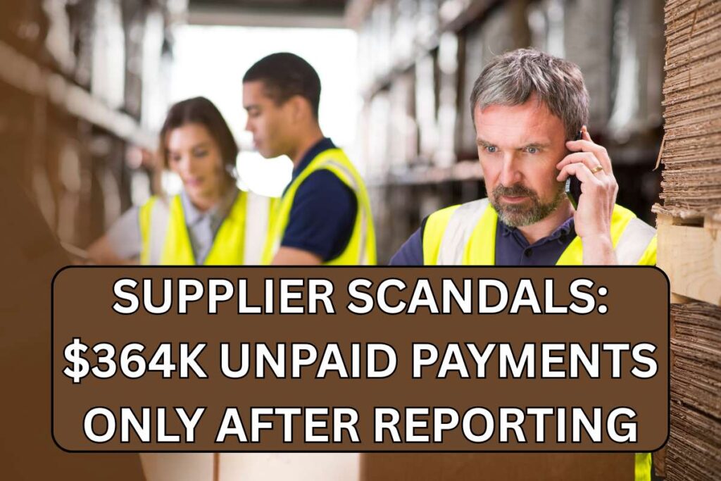 Supplier Scandals $364K Unpaid Payments Only After Reporting