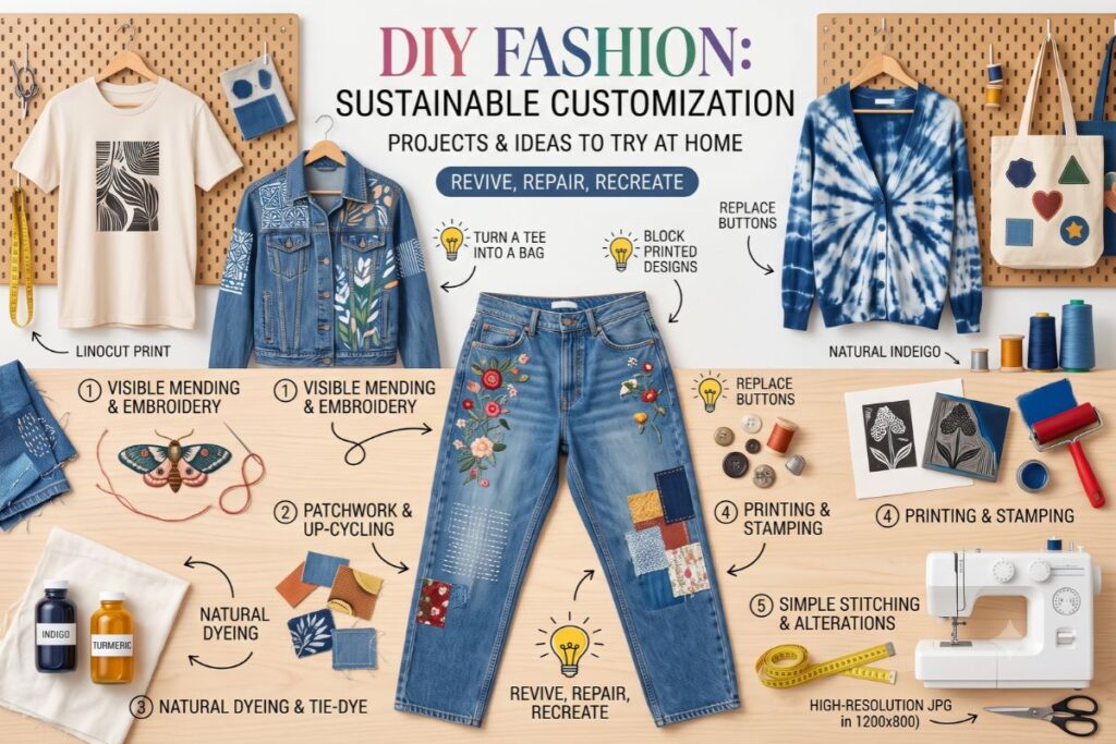 DIY Fashion: Customizing Your Clothes Sustainably, Projects, Ideas To Try At Home
